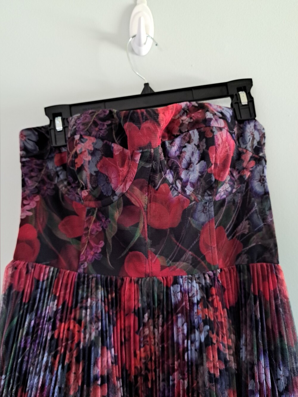 Hutch Alba Floral Pleated Tulle Gown. - Picture 7 of 11